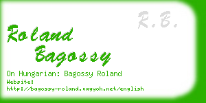 roland bagossy business card